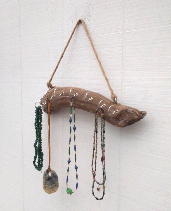 Necklace Organizer Display Driftwood Key Hook