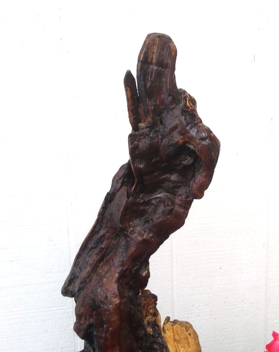 Large Driftwood Floor Sculpture Rustic Statement Piece