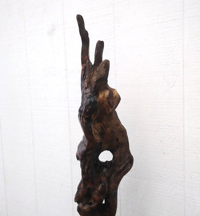 Rustic Driftwood Art Floor Sculpture Abstract Wood Sculpture