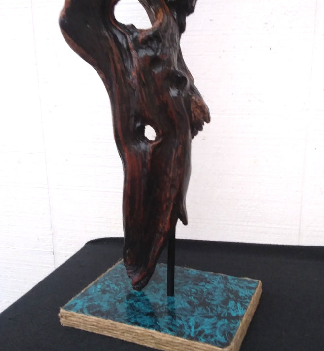 Rustic Driftwood Art Floor Sculpture Abstract Wood Sculpture