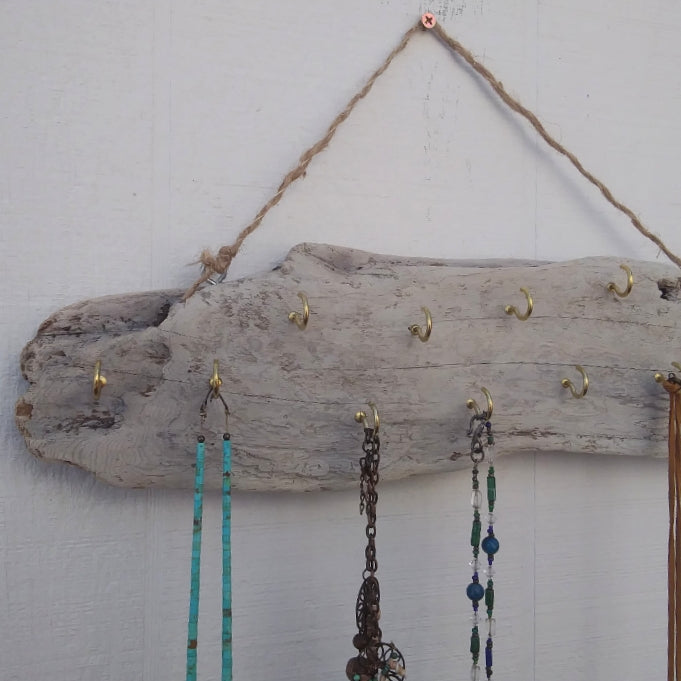 White Washed Driftwood Necklace Display