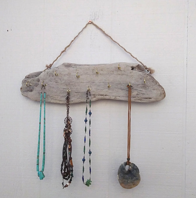 White Washed Driftwood Necklace Display