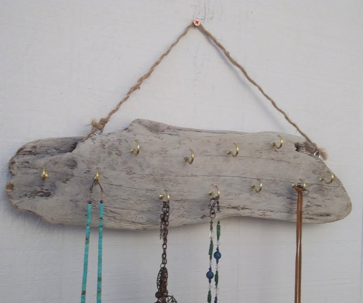White Washed Driftwood Necklace Display