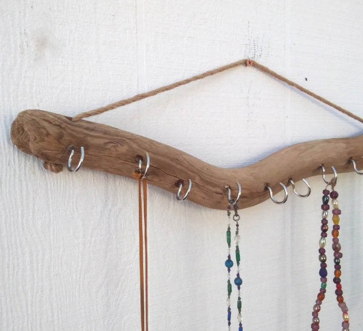 Driftwood Necklace Display Wall Mounted Decorative Hooks