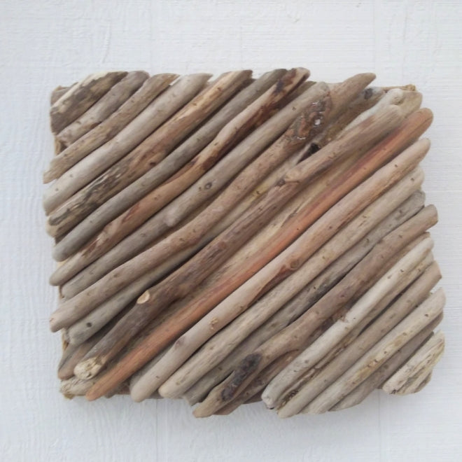 Square Driftwood Wall Panel Modern Driftwood Decor #1