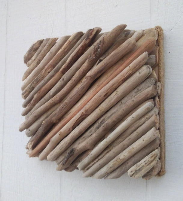 Square Driftwood Wall Panel Modern Driftwood Decor #1