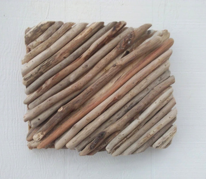 Square Driftwood Wall Panel Modern Driftwood Decor #1