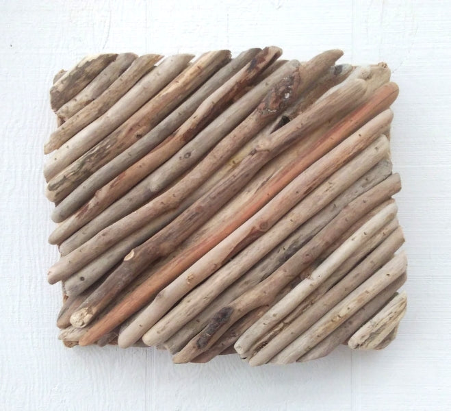 Square Driftwood Wall Panel Modern Driftwood Decor #1
