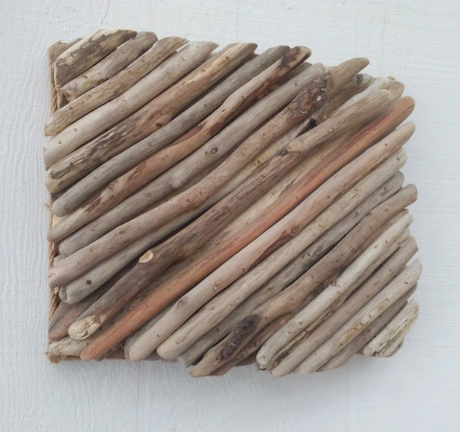 Square Driftwood Wall Panel Modern Driftwood Decor #1