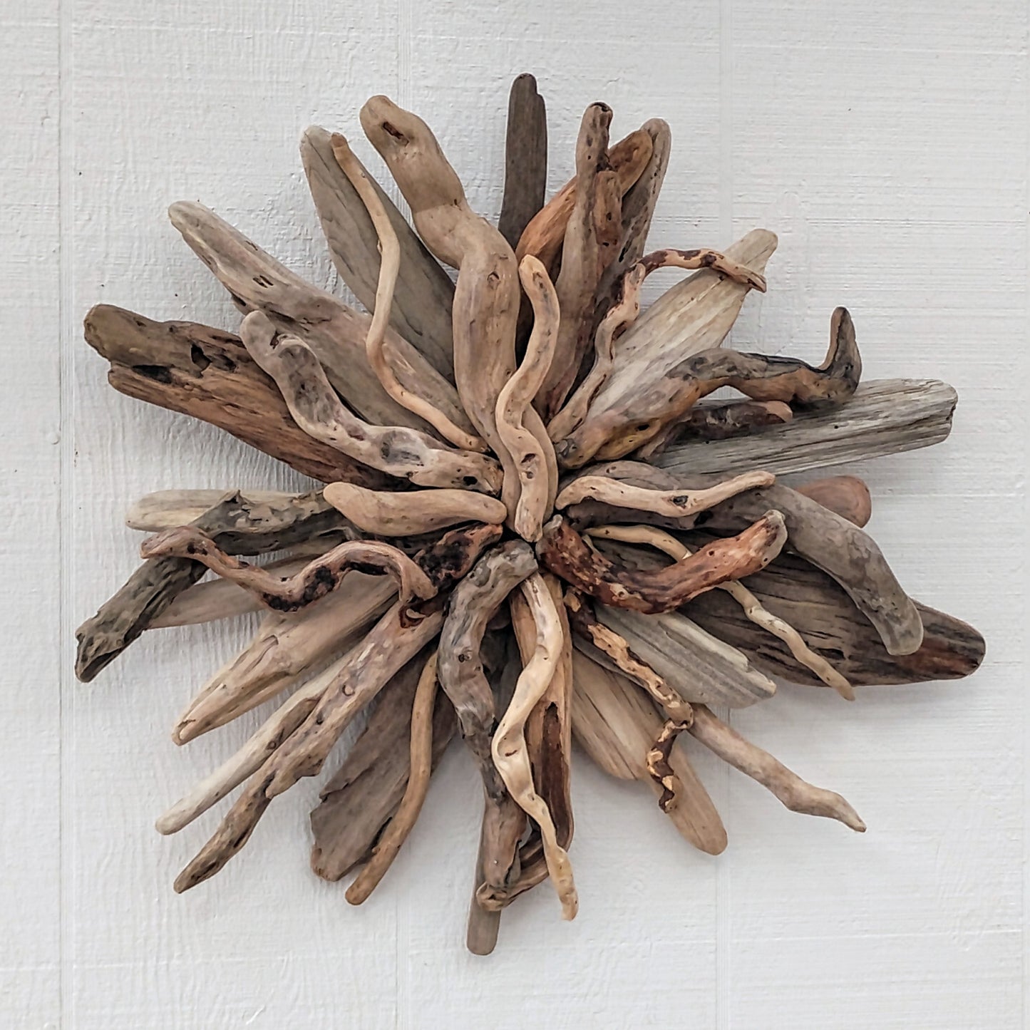 Driftwood Art Starburst Round Sculpture Rustic Room Wall Art