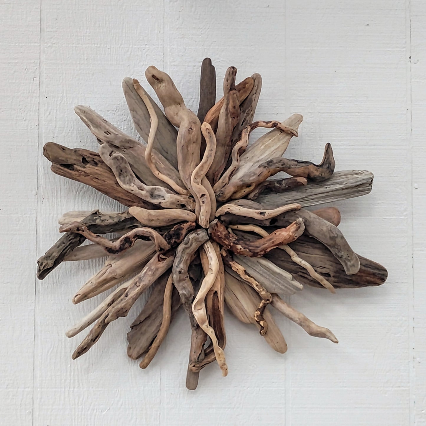 Driftwood Art Starburst Round Sculpture Rustic Room Wall Art