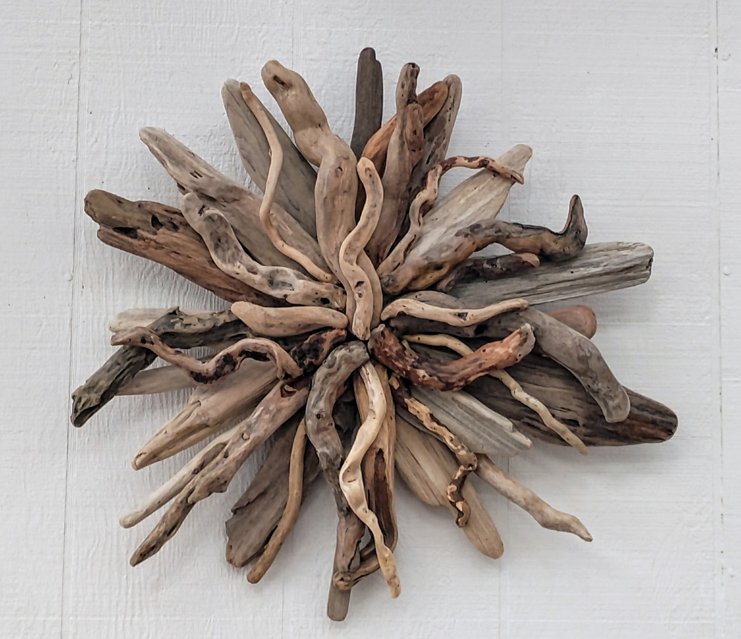 Driftwood Art Starburst Round Sculpture Rustic Room Wall Art