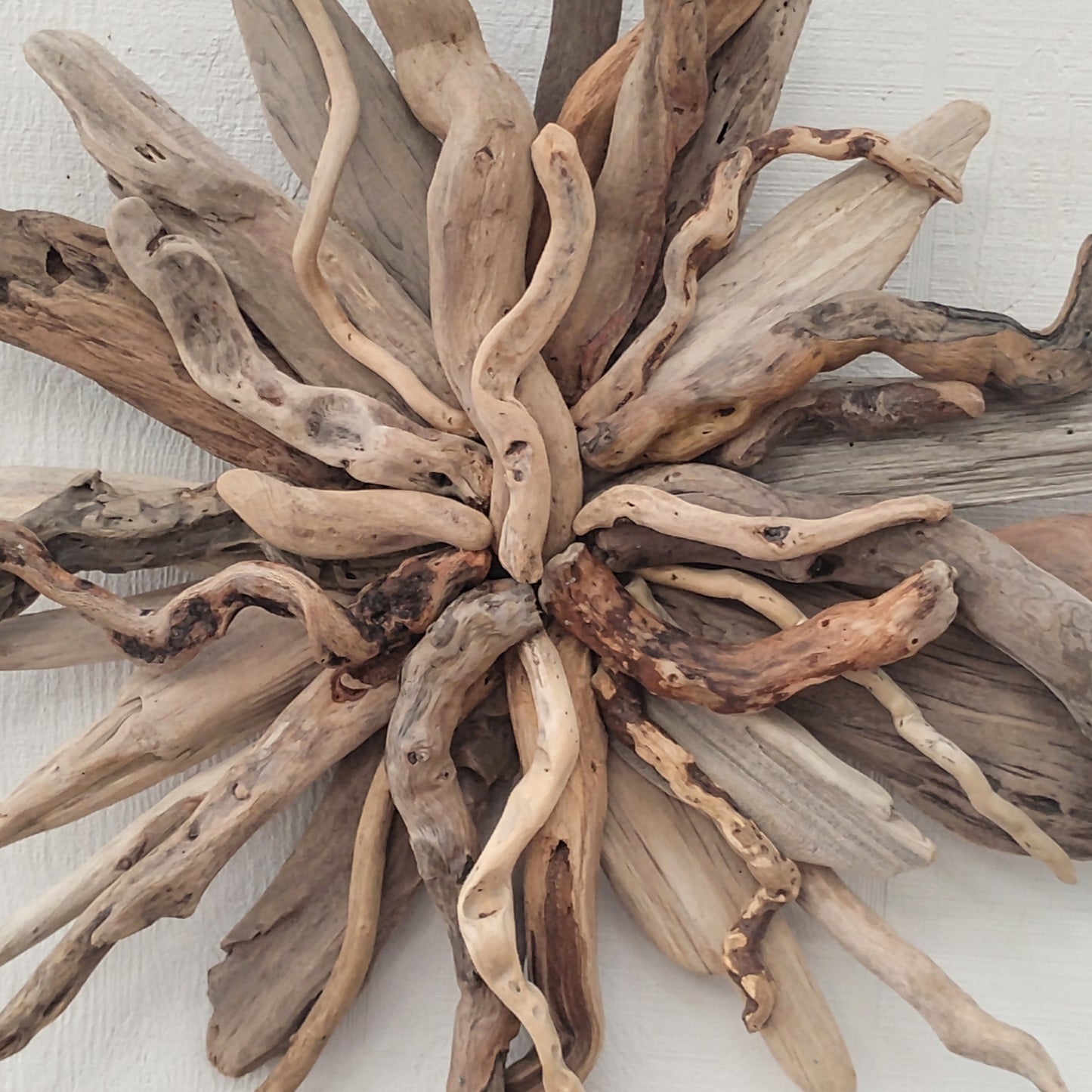 Driftwood Art Starburst Round Sculpture Rustic Room Wall Art