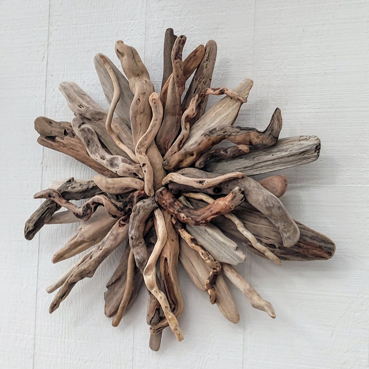 Driftwood Art Starburst Round Sculpture Rustic Room Wall Art