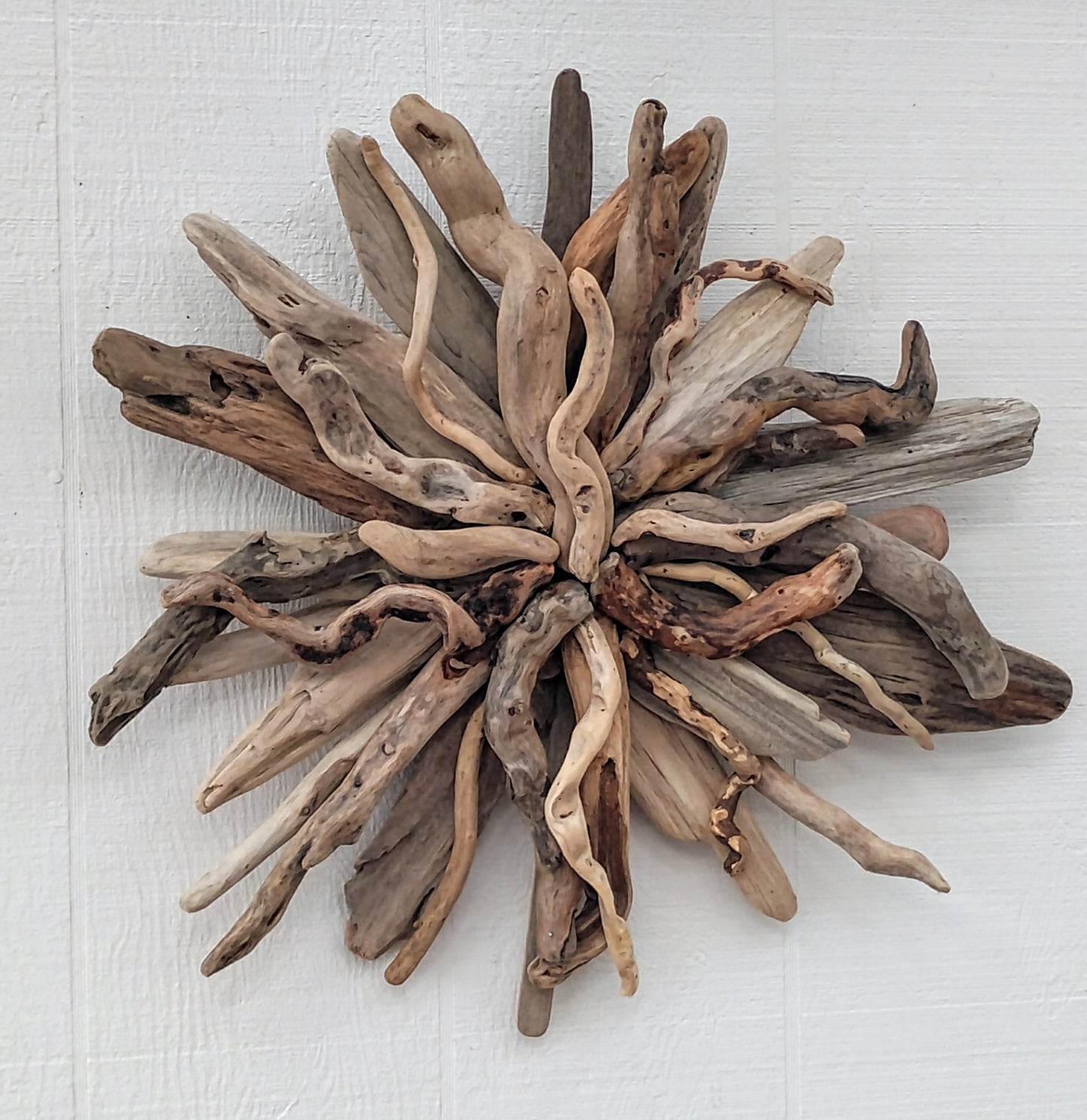 Driftwood Art Starburst Round Sculpture Rustic Room Wall Art