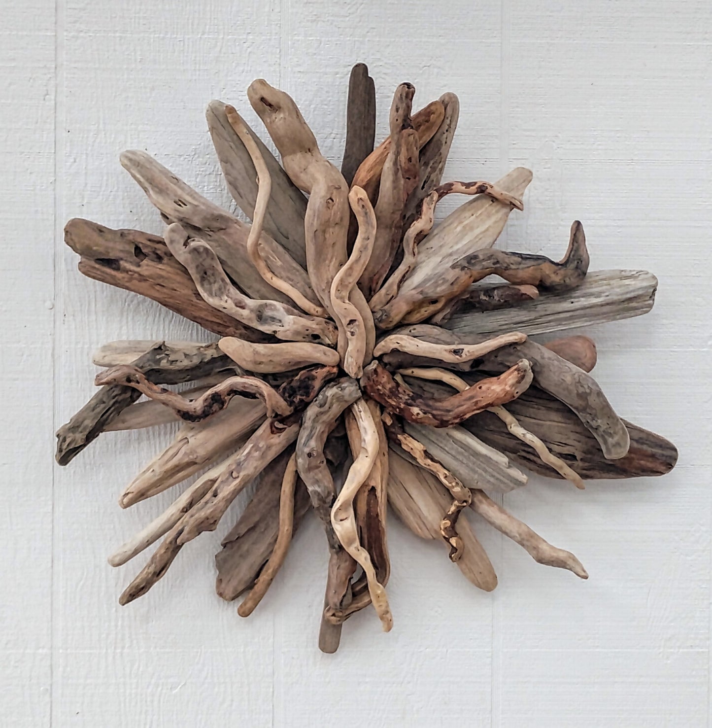Driftwood Art Starburst Round Sculpture Rustic Room Wall Art