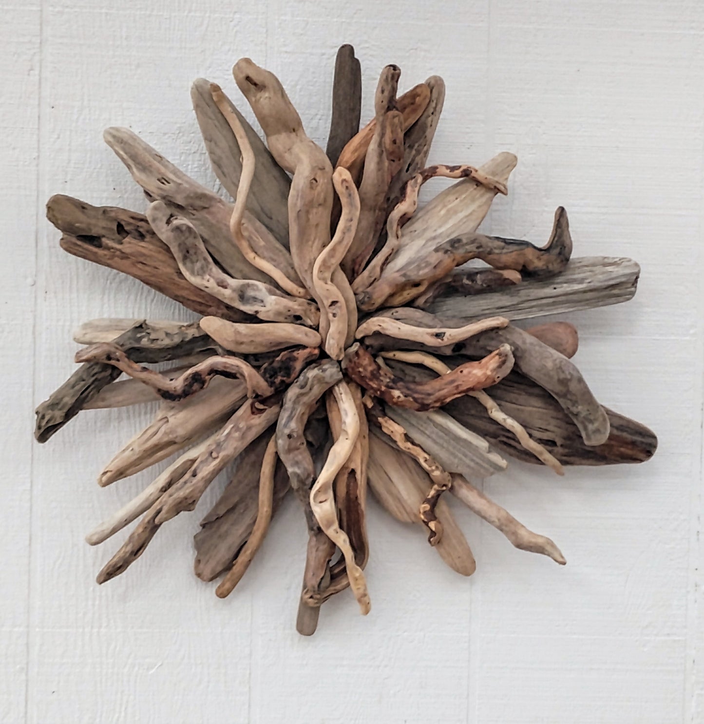 Driftwood Art Starburst Round Sculpture Rustic Room Wall Art