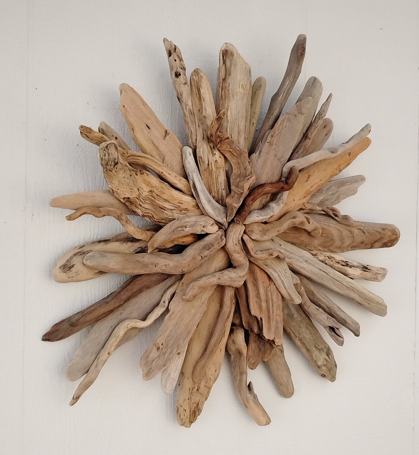 Driftwood Starburst Sculpture Natural Rustic Wood Wall Decor