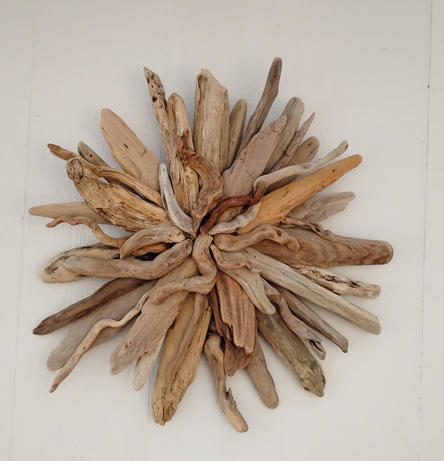 Driftwood Starburst Sculpture Natural Rustic Wood Wall Decor