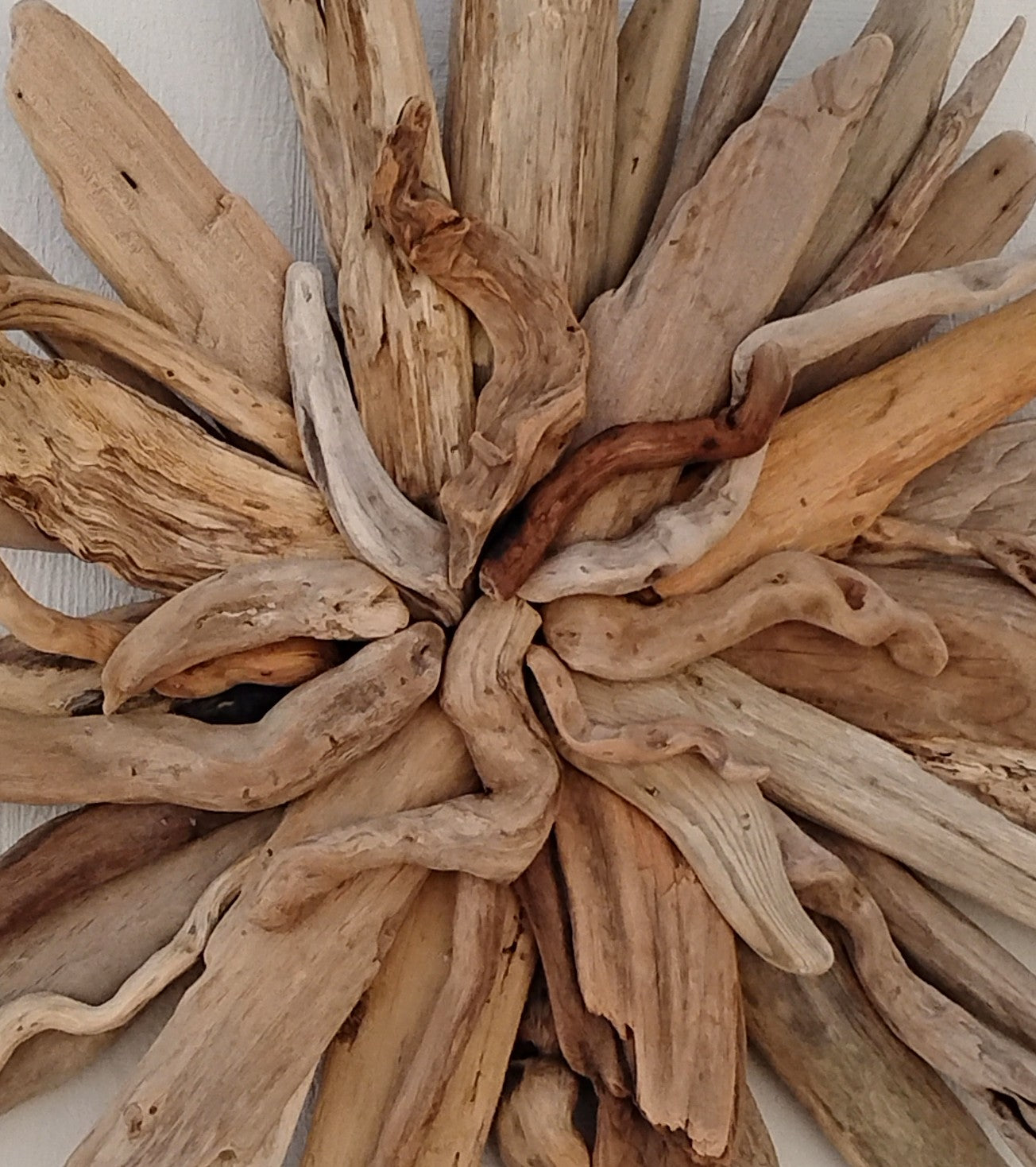 Driftwood Starburst Sculpture Natural Rustic Wood Wall Decor