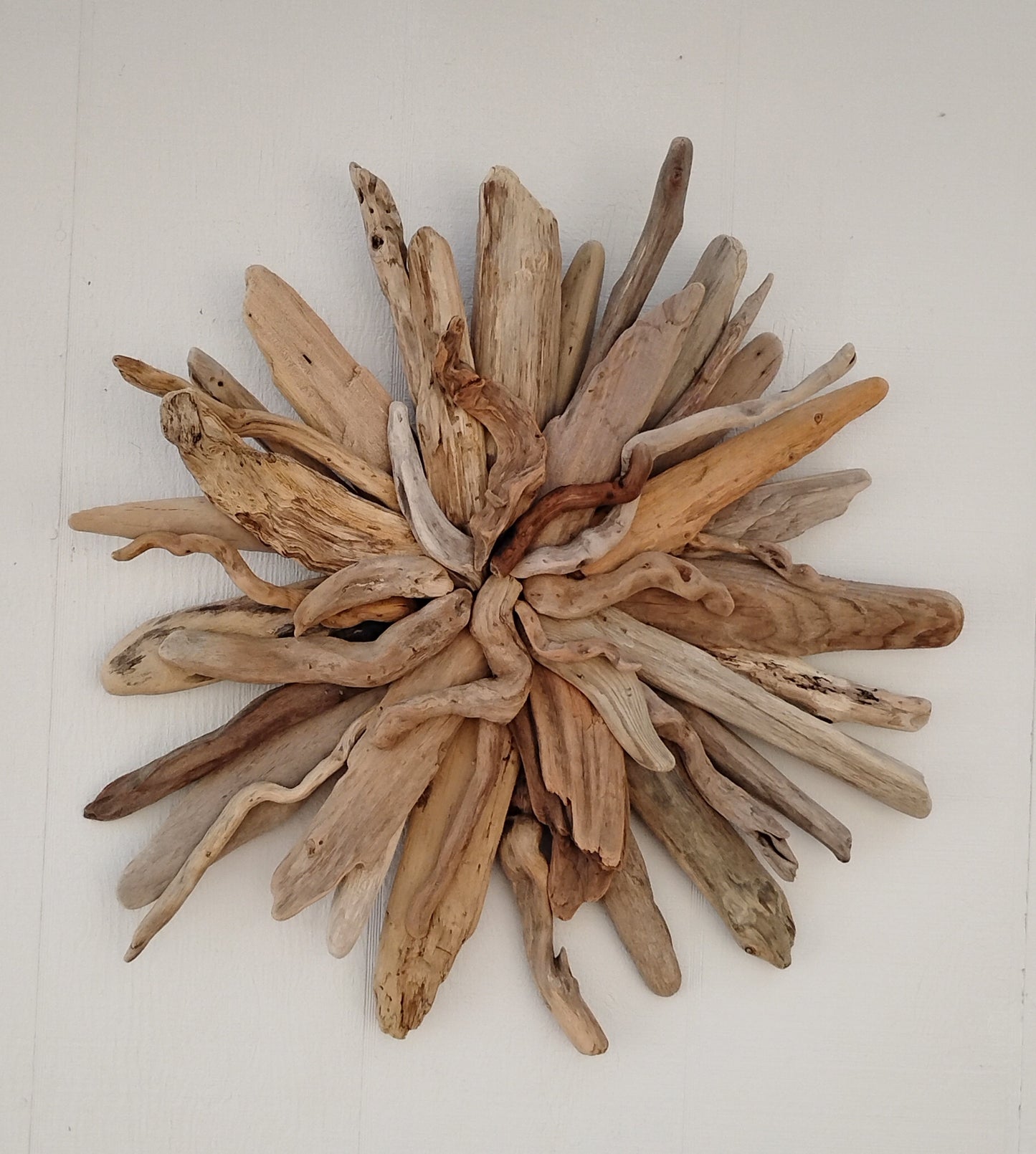 Driftwood Starburst Sculpture Natural Rustic Wood Wall Decor