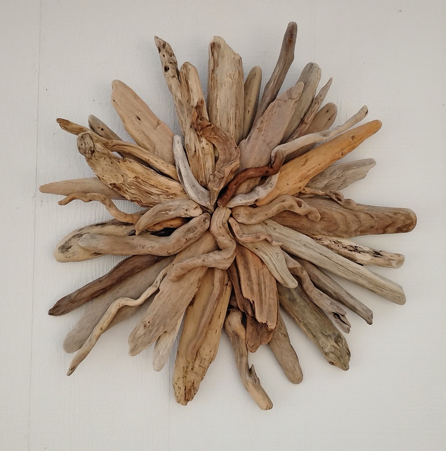 Driftwood Starburst Sculpture Natural Rustic Wood Wall Decor