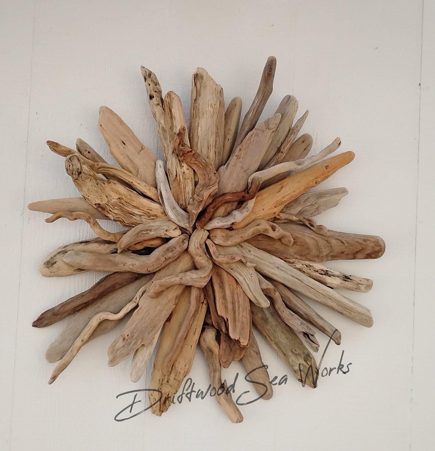 Driftwood Starburst Sculpture Natural Rustic Wood Wall Decor