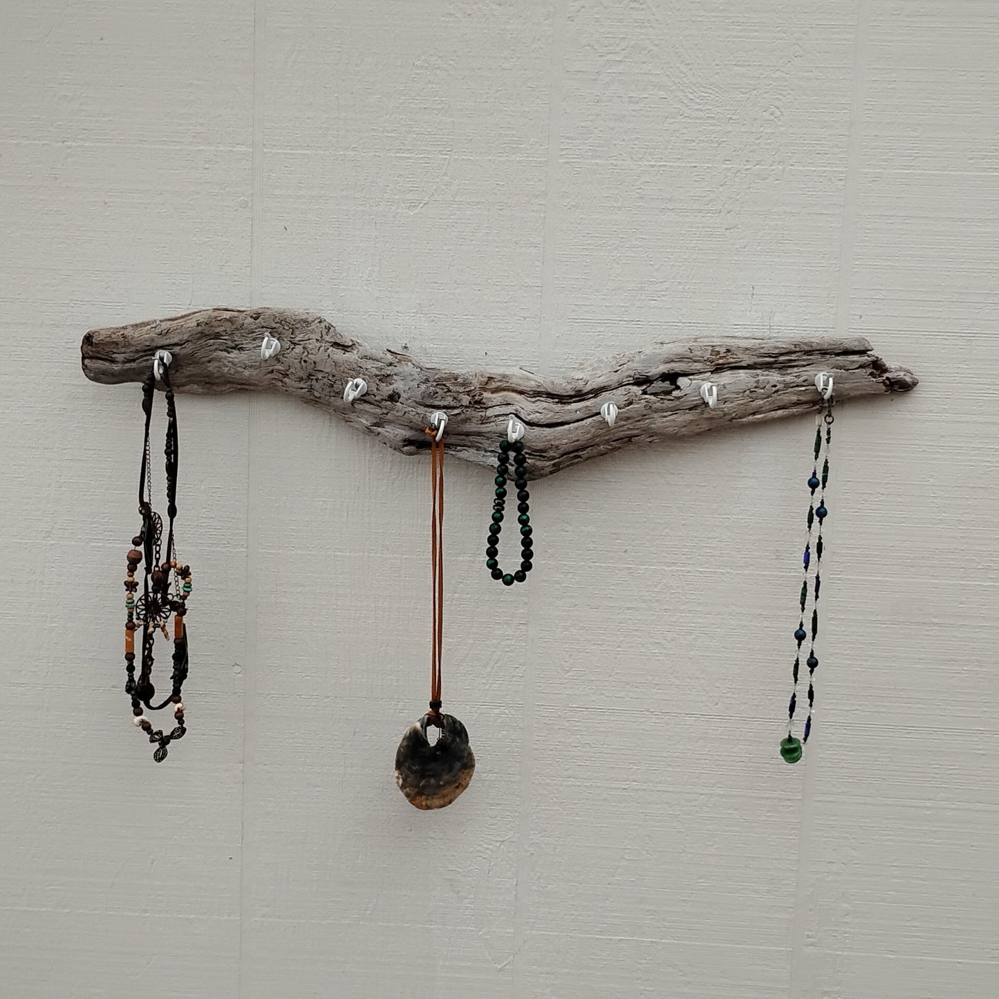Wall Hanging Necklace Organizer Driftwood Key Hook