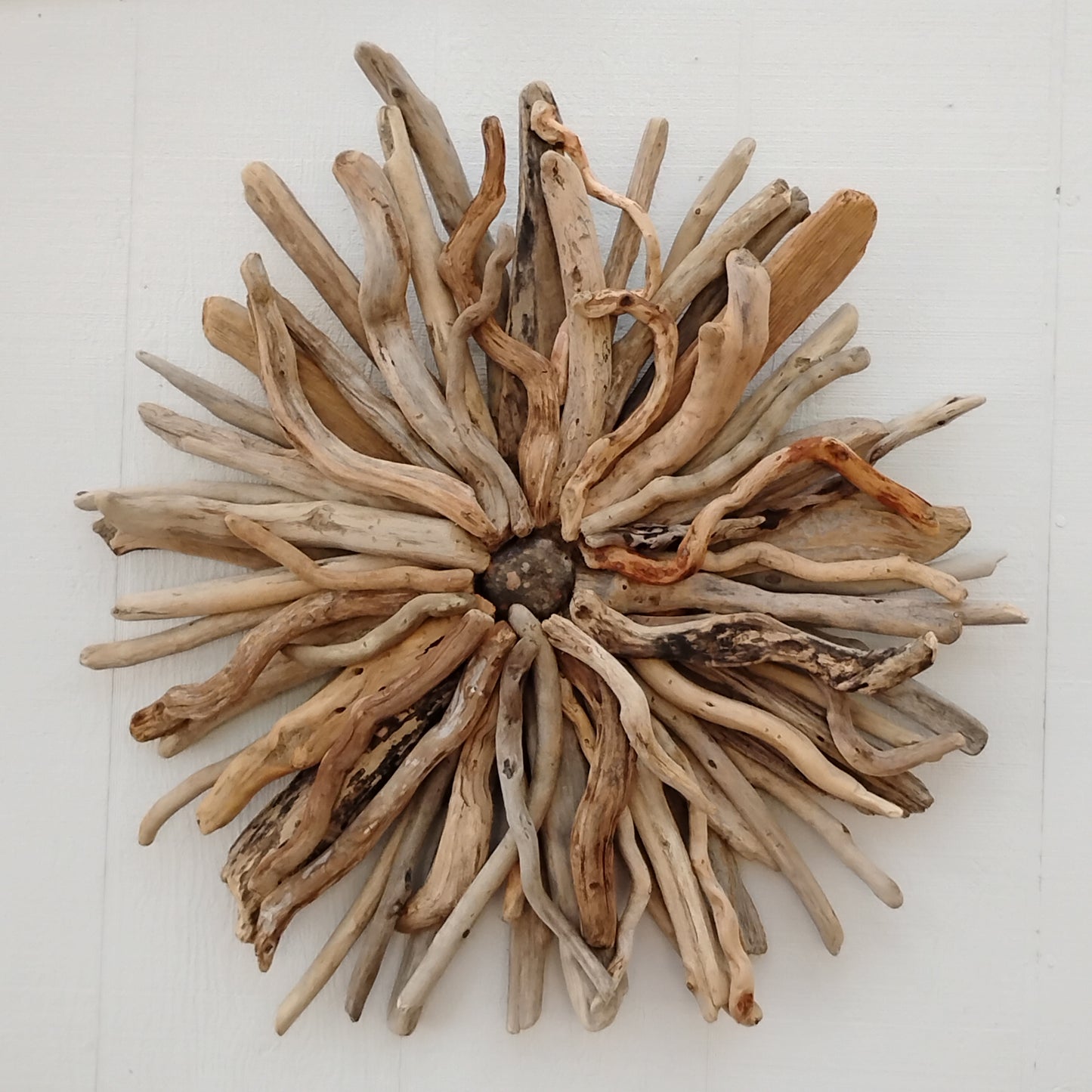 Driftwood Starburst Sculpture Natural Rustic Wood Wall Decor