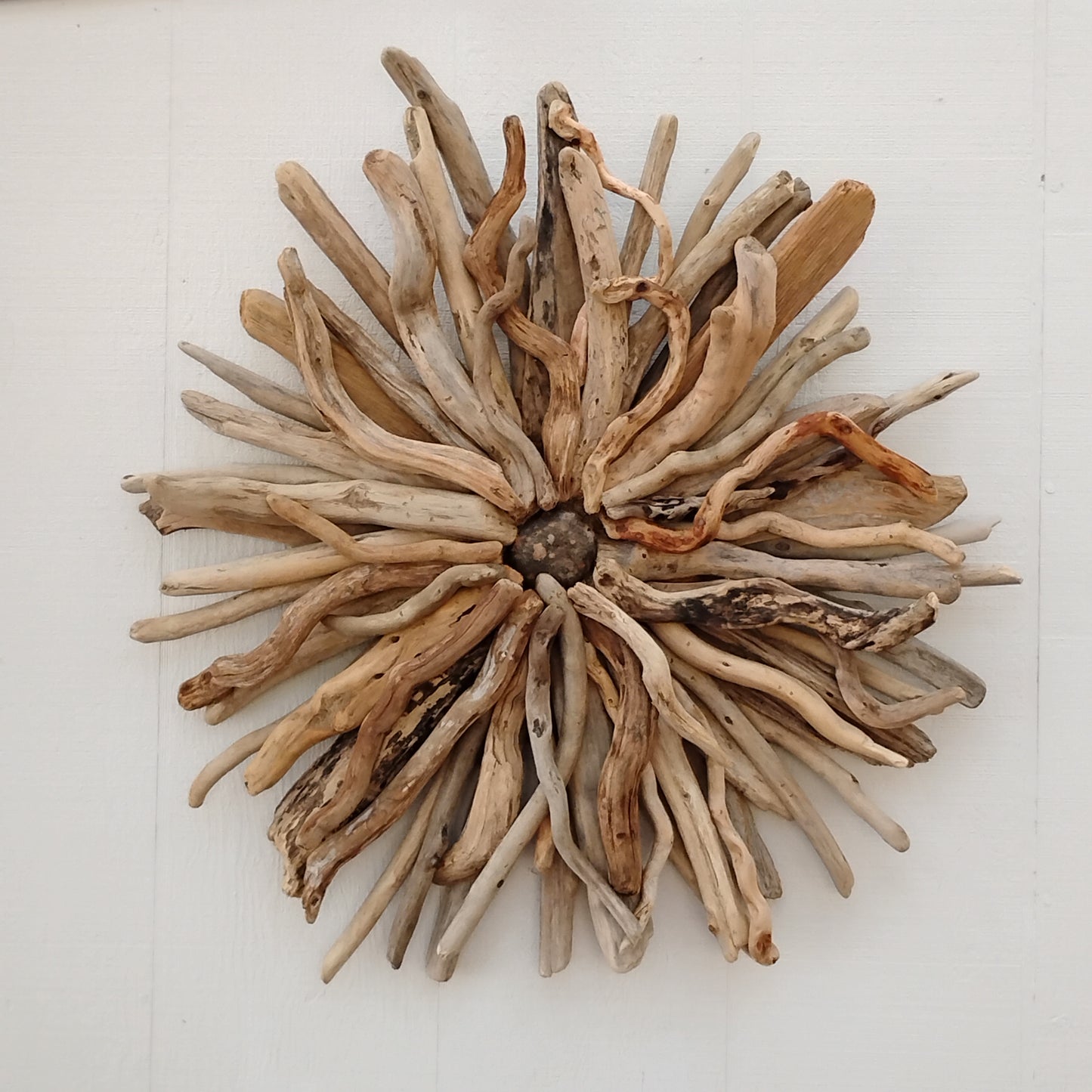 Driftwood Starburst Sculpture Natural Rustic Wood Wall Decor