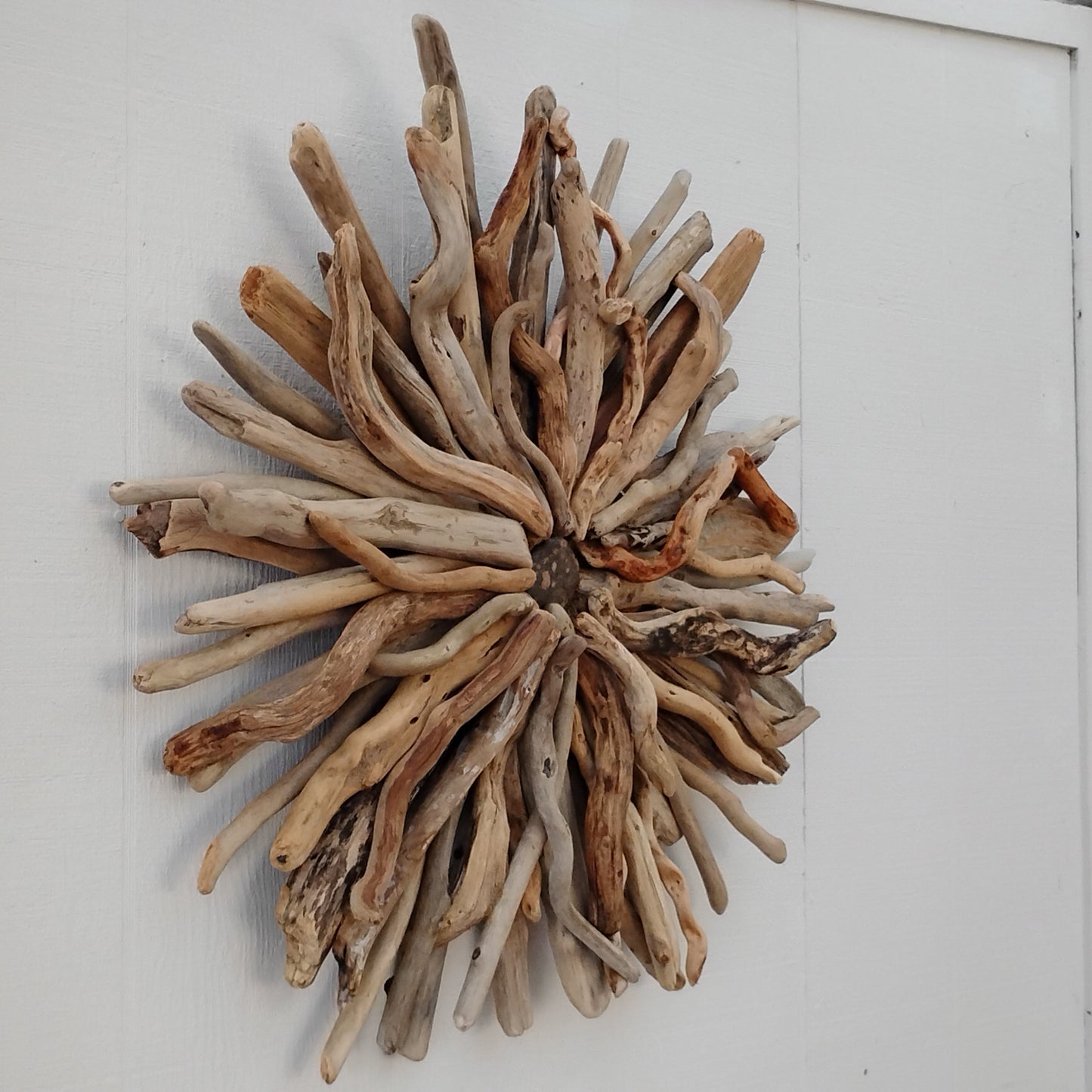 Driftwood Starburst Sculpture Natural Rustic Wood Wall Decor