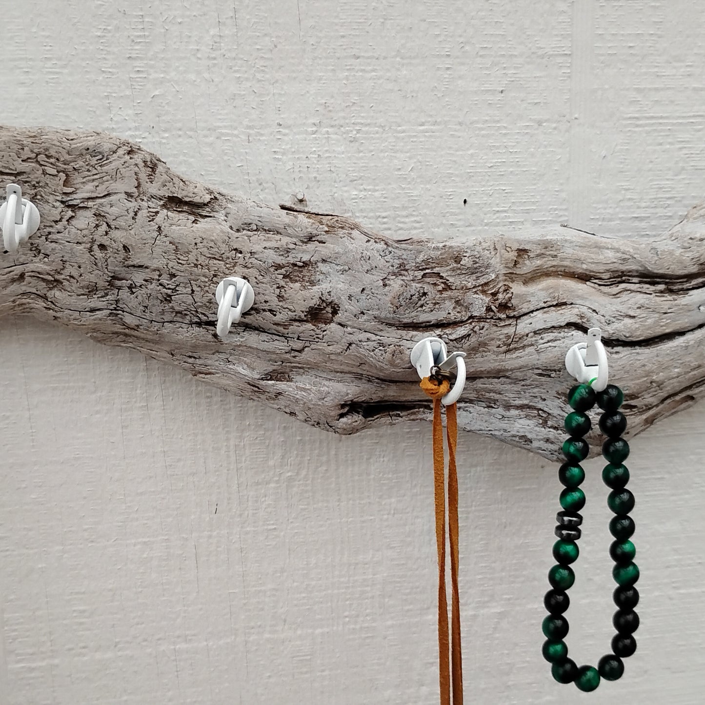 Wall Hanging Necklace Organizer Driftwood Key Hook