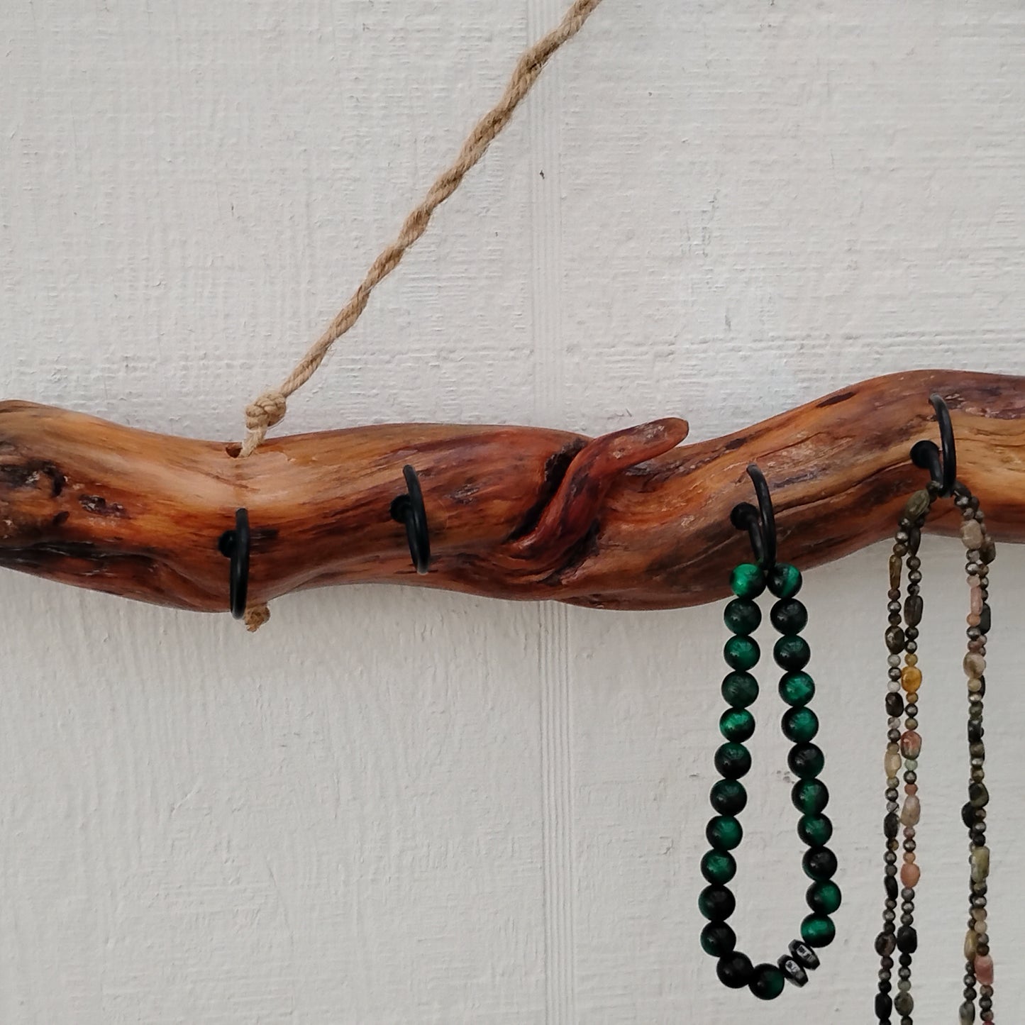 Necklace Organizer Display Driftwood Key Hook Wall Mounted