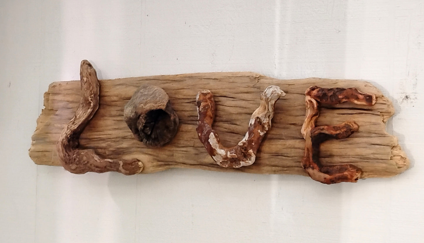 Inspirational Sign Rustic Wood LOVE Sign Driftwood Wall Art