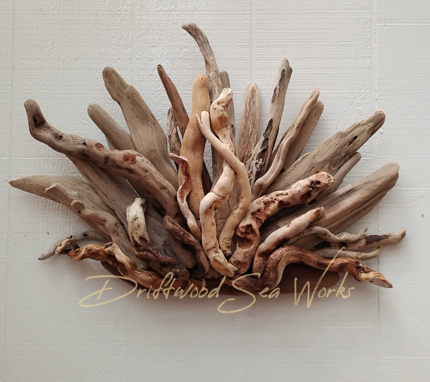 Rustic Driftwood Art Mantel Sculpture