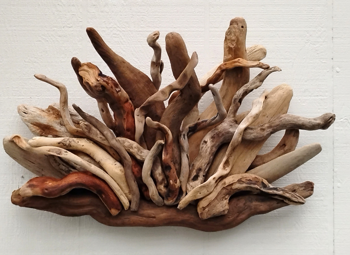 Rustic Fireplace Mantel Driftwood Art Abstract Wall Sculpture