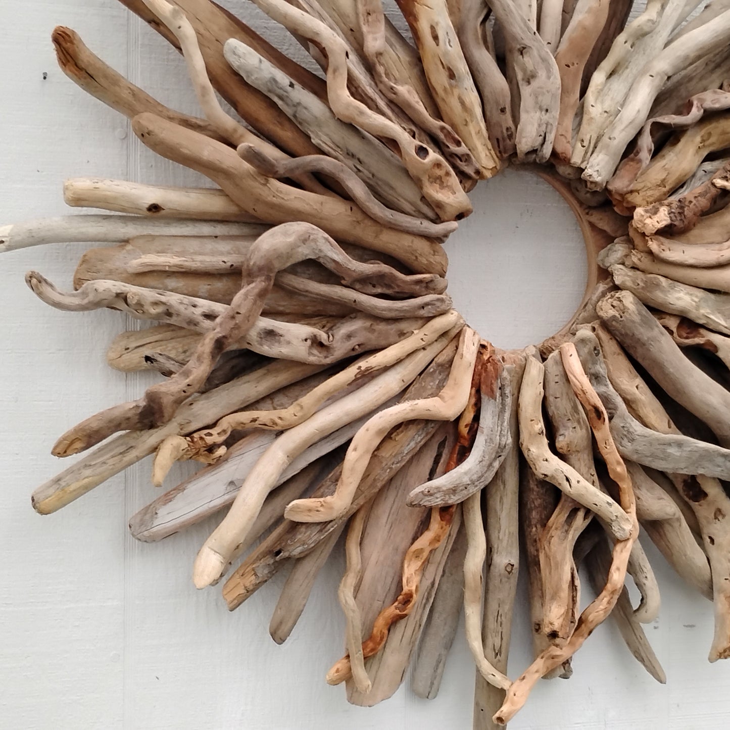 Large Driftwood Wreath Oregon Driftwood Art Rustic Mantel Decor (28 inches)