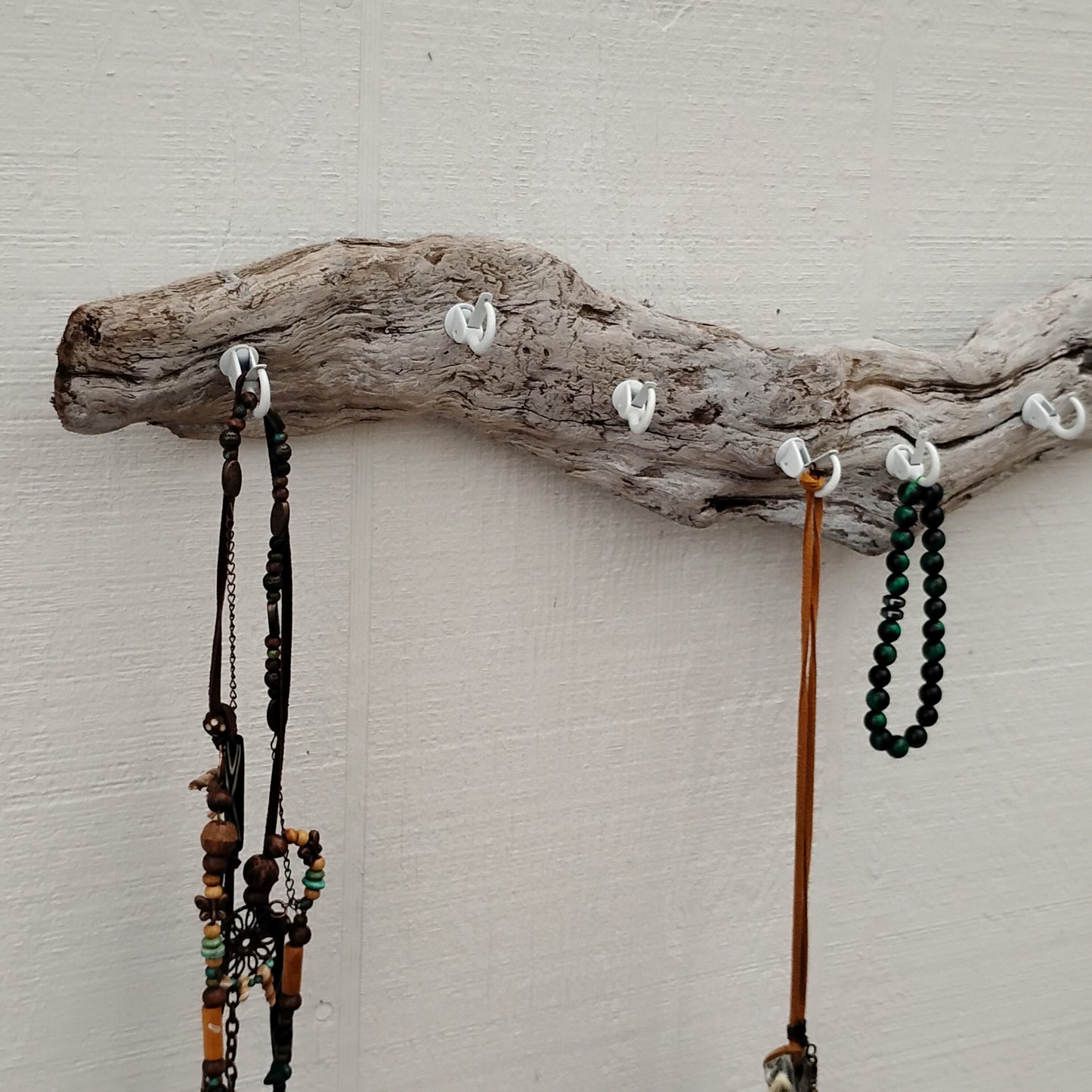 Wall Hanging Necklace Organizer Driftwood Key Hook