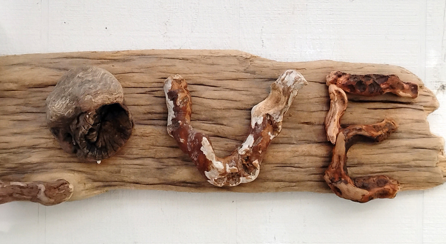 Inspirational Sign Rustic Wood LOVE Sign Driftwood Wall Art
