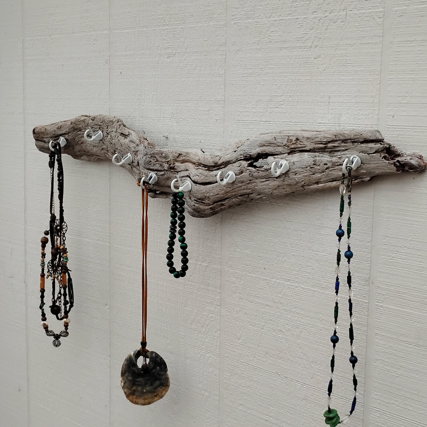Wall Hanging Necklace Organizer Driftwood Key Hook