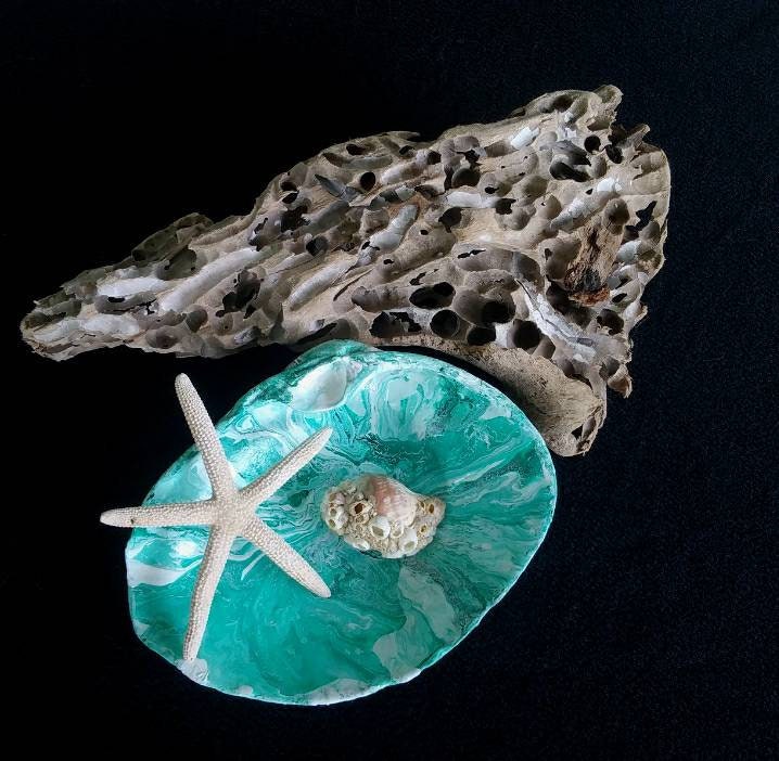 Large Green and White Shell