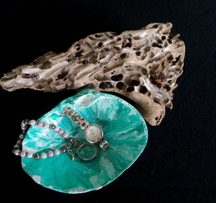 Large Green and White Shell