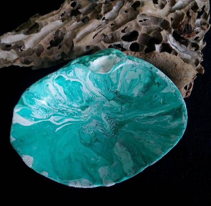 Large Green and White Shell