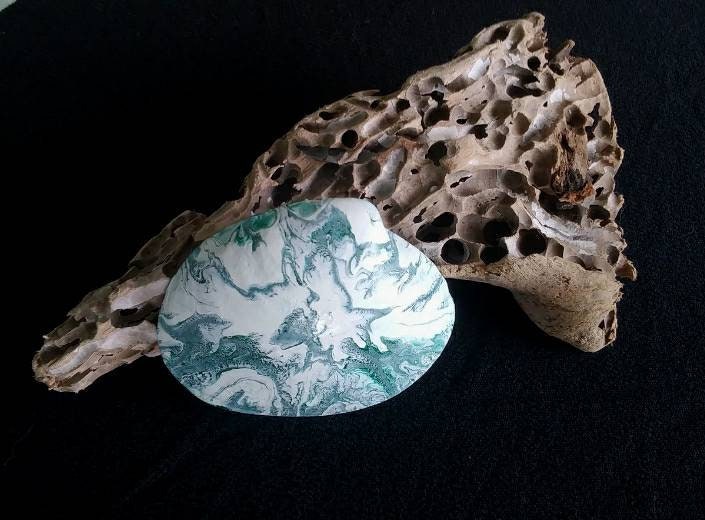 Green Clam Shells Beach Bathroom Decor