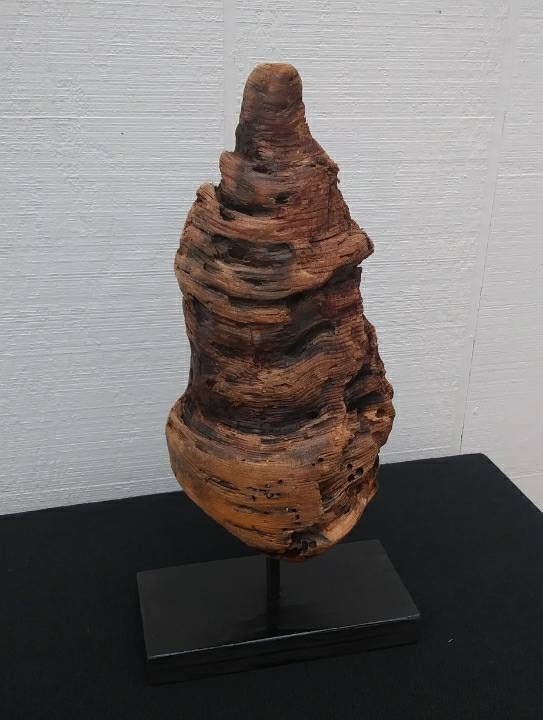 Driftwood Pine Knot Rustic Wooden Mantel Sculpture