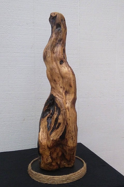 Tall Wooden Mantel Sculpture Natural Driftwood Art