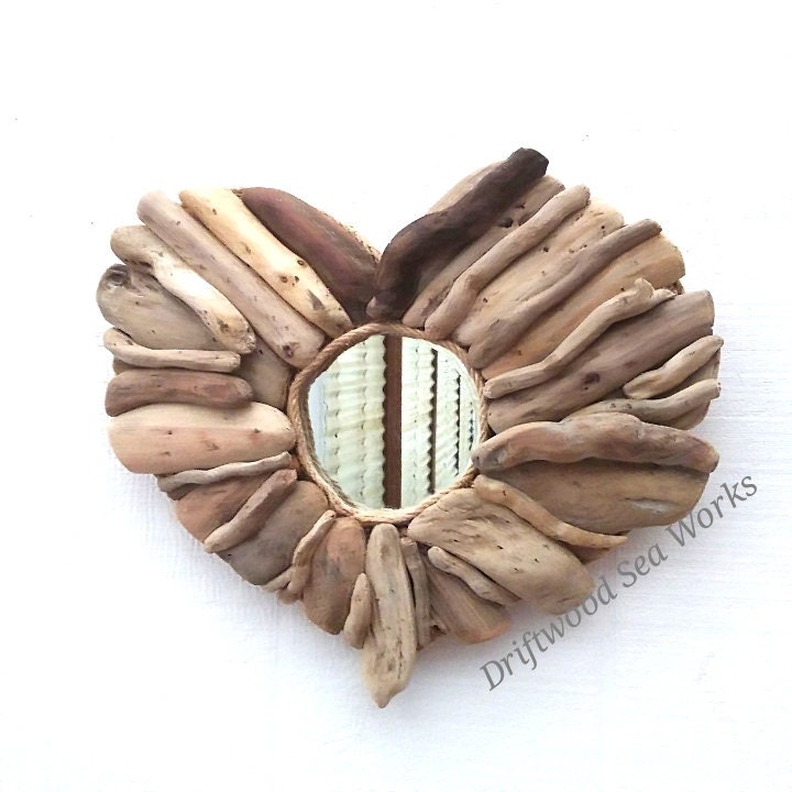 Driftwood Heart Wall Mirror