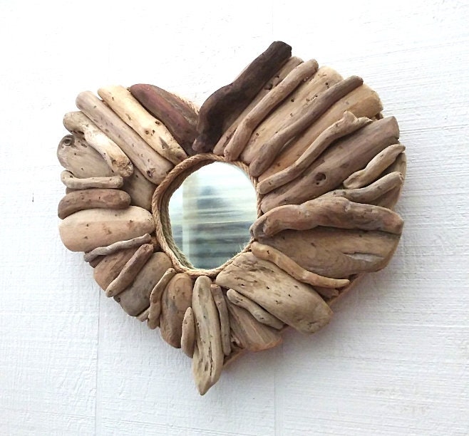 Driftwood Heart Wall Mirror