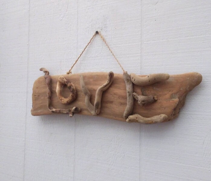 LOVE Sign Handmade Natural Driftwood