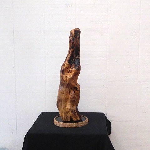 Tall Wooden Mantel Sculpture Natural Driftwood Art